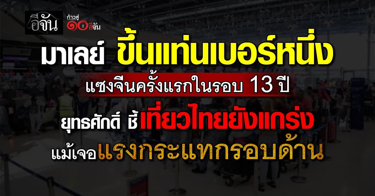 มาเลย์ เที่ยวไทยทะลุ 4.4 ล้านคน  แซงจีนครั้งแรกในรอบ 13 ปี “ยุทธศักดิ์” ชี้เที่ยวไทยยังแกร่ง