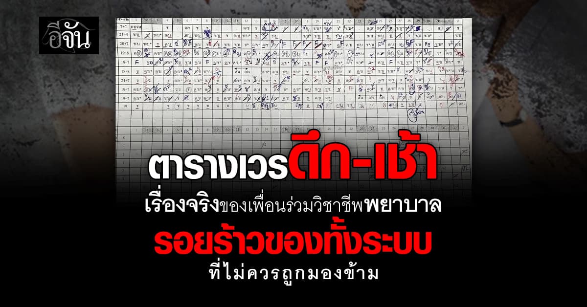 ตารางเวรดึก–เช้า เรื่องจริงของเพื่อนร่วมวิชาชีพพยาบาลรอยร้าวของทั้งระบบ ที่ไม่ควรถูกมองข้าม!