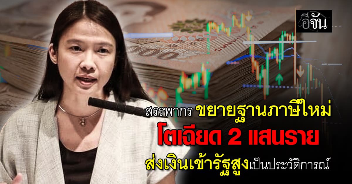 สรรพากร ขยายฐานภาษีใหม่ เผยโตเฉียด 2 แสนราย ส่งเงินเข้ารัฐสูงเป็นประวัติการณ์