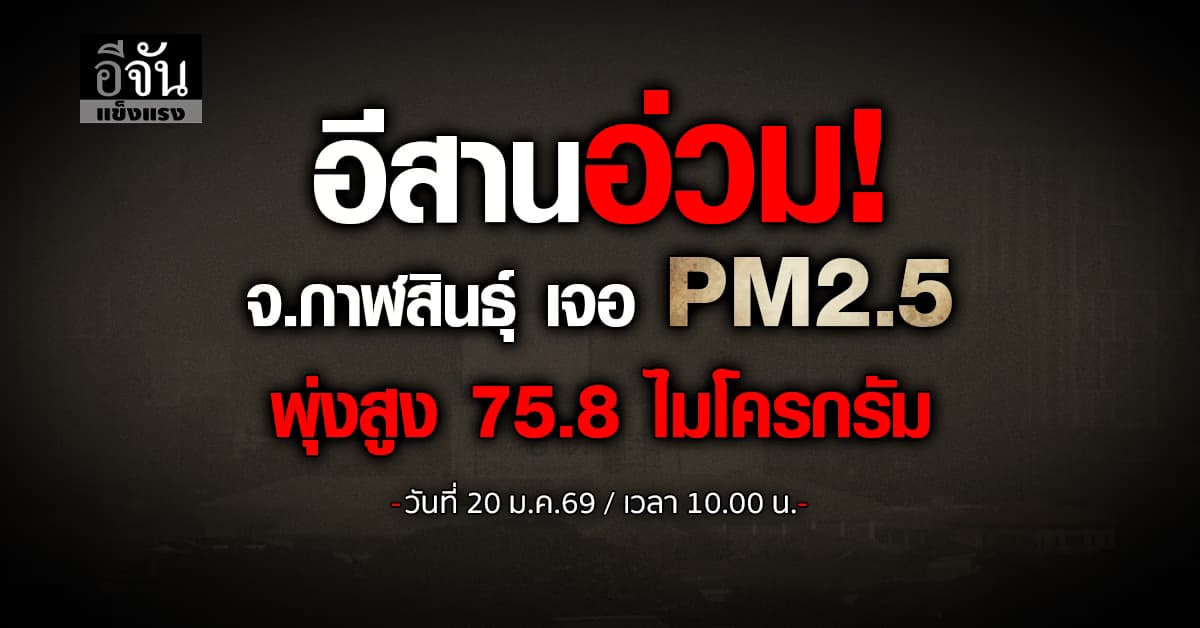 วันนี้ยังหนัก! เช้าวันนี้ หลายพื้นที่เจอฝุ่นพิษยังคลุ้ง โดยเฉพาะเเถบภาคอีสาน 