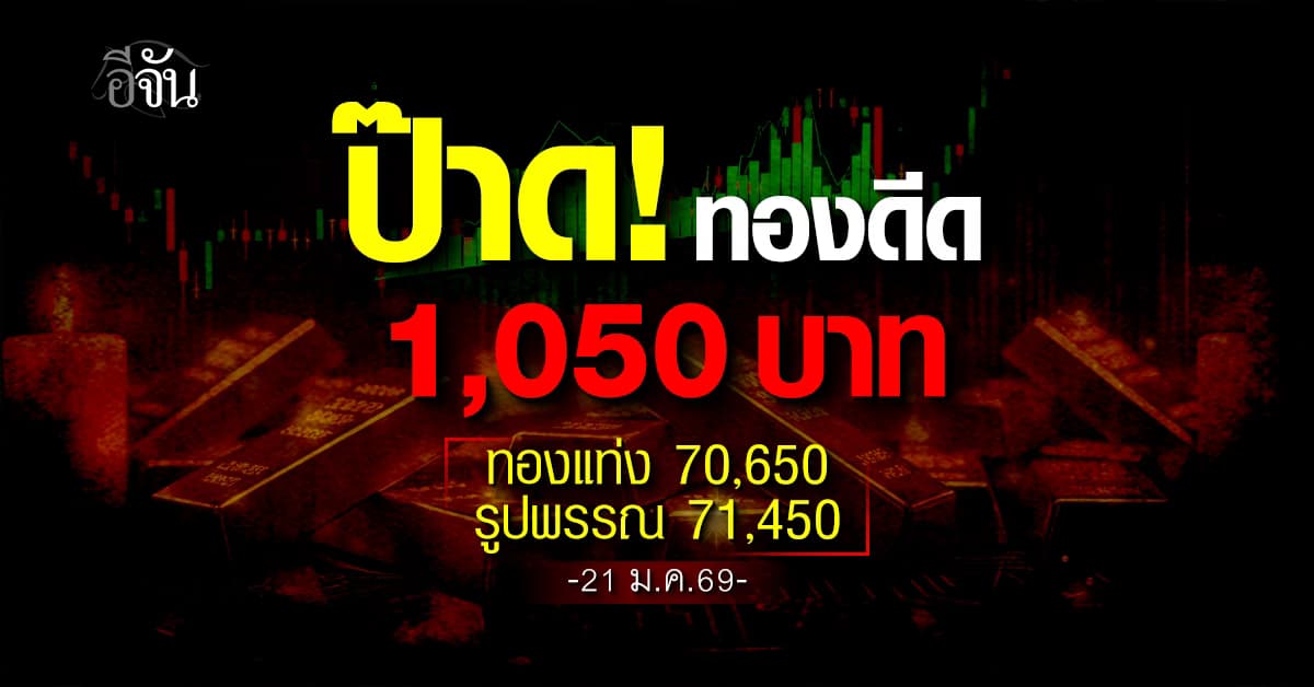 จ๊าก! ทองดีดแรง 1,050 บาท ดันรูปพรรณแตะ 71,450.00 บาท