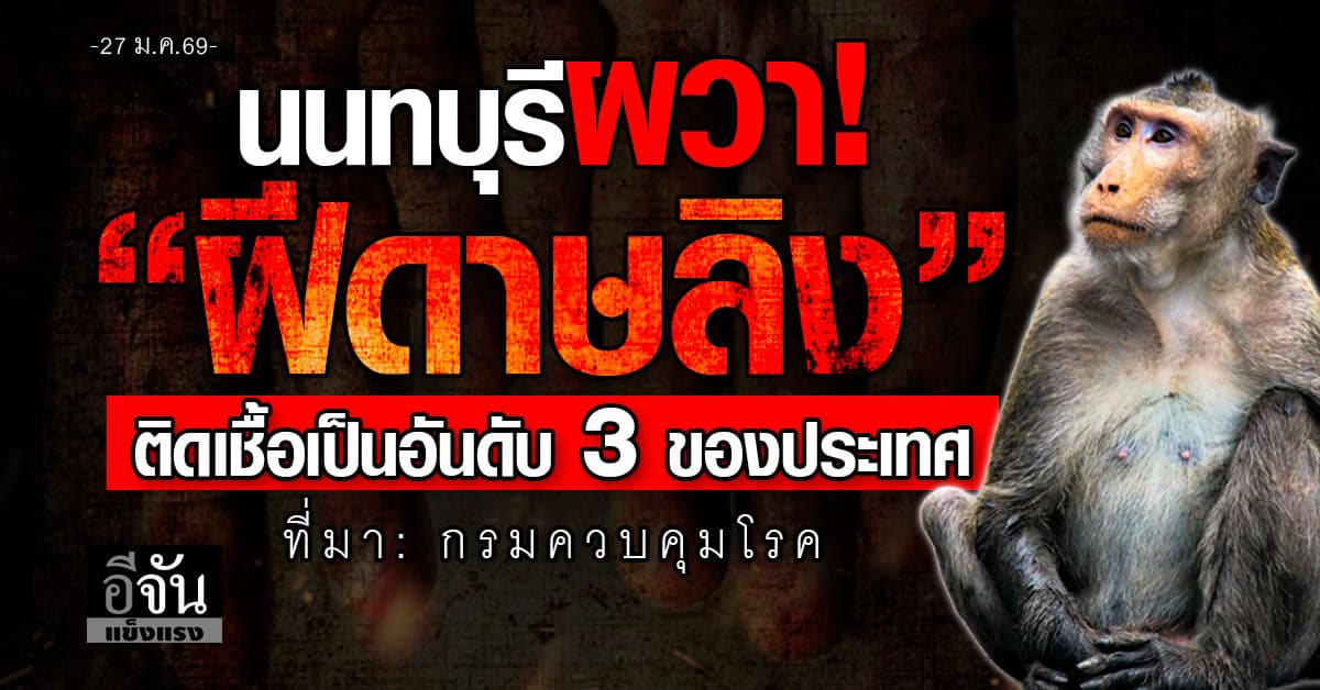 ระบาดไม่หยุด! ฝีดาษวานร นนทบุรี ป่วยสะสมจนติดอันดับ 3 ของประเทศ 