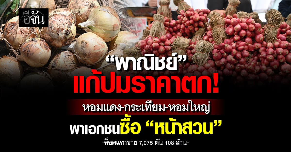 พาณิชย์ฯ พาเอกชนซื้อพืช 3 หัว “หน้าสวน” ล็อตแรกขาย 7,075 ตัน 108 ล้าน