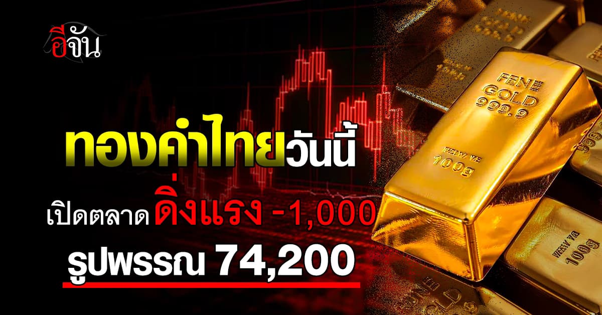 ราคาทองวันนี้  13 ก.พ. 69  เปิดตลาดดิ่งแรง -1,000 รูปพรรณ 74,200