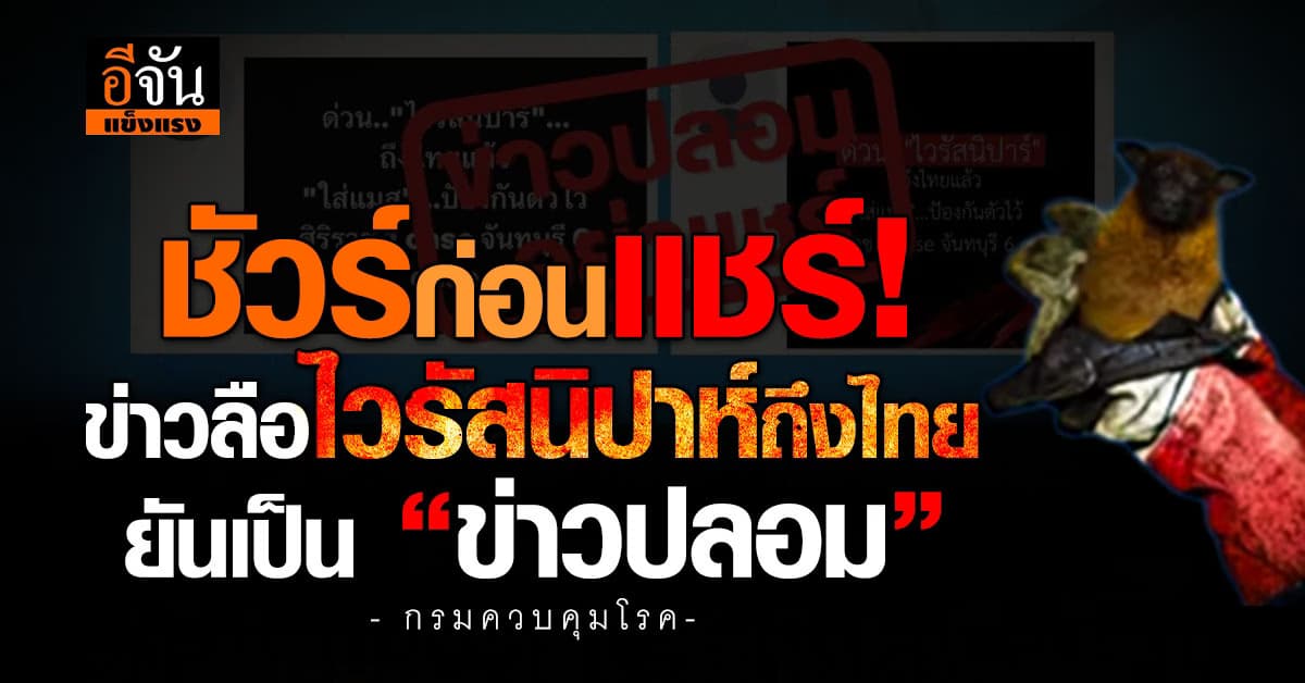 คนไทยยังรอด! เรื่องข่าวลือไวรัสนิปาห์ถึงไทยเป็นข่าวปลอม  