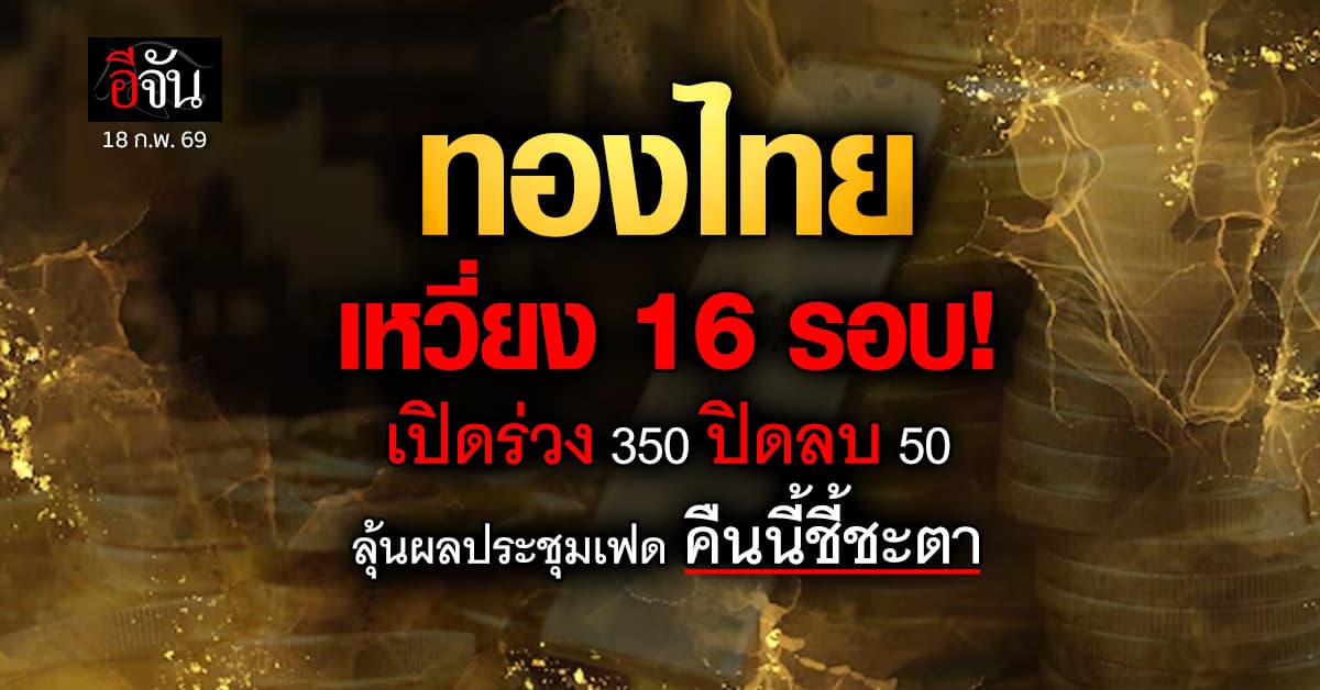 ทองโลกเหลือ 4,918 ดอลลาร์ กดราคาทองไทยเหวี่ยงแรง 16 รอบ