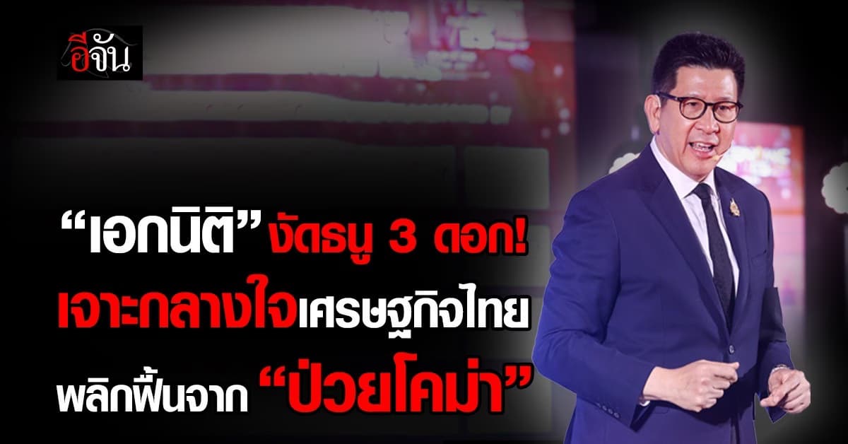 “เอกนิติ” งัดธนู 3 ดอก เจาะกลางใจเศรษฐกิจไทย พลิกฟื้นจาก “ป่วยโคม่า”