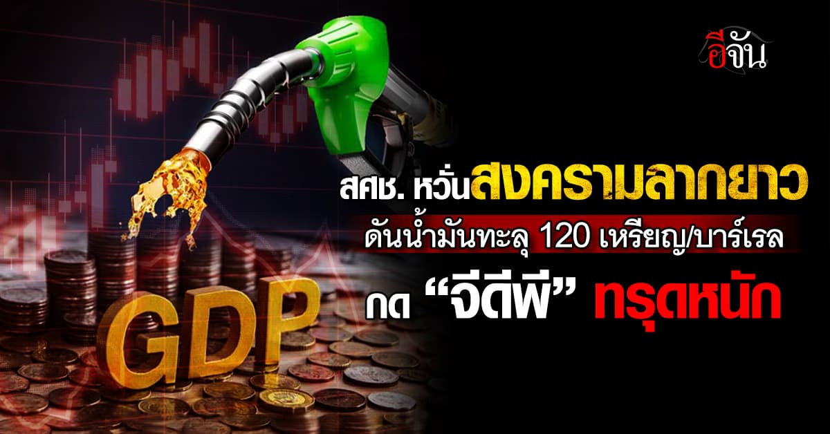 สภาพัฒน์ หวั่นสงครามลากยาว ดันน้ำมันทะลุ 120 เหรียญ/บาร์เรล กด “จีดีพี” ทรุดหนัก