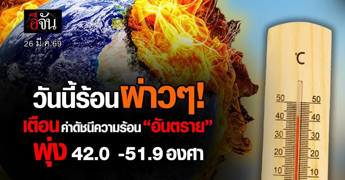  ภัยเเฝงอากาศร้อน!  กทม. เตือน ค่าดัชนีความร้อนอยู่ในจุด “อันตราย”  