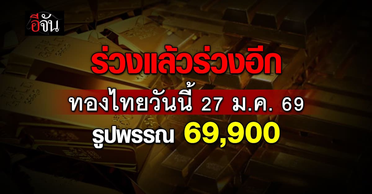 ราคาทองคำ 27 มี.ค. 69 รูปพรรณ 69,900 ดอยไม่พัก ดอยกันต่อ