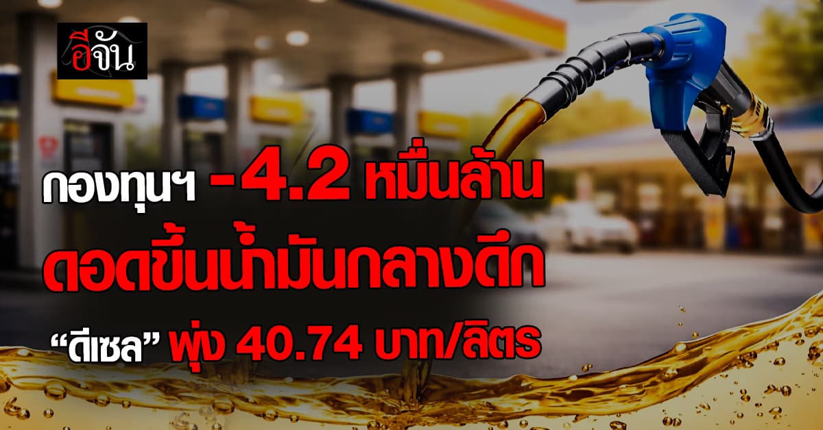 กบน. มีมติขึ้น “ดีเซล”เป็น 40.74  บาท/ลิตร มีผล 31 มี.ค.69