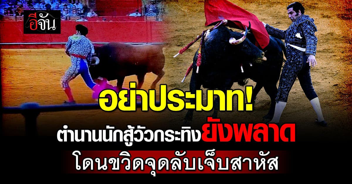 อย่าประมาท! ตำนานนักสู้วัวกระทิงยังพลาด โดนขวิดเจ็บสาหัสกลางสนาม