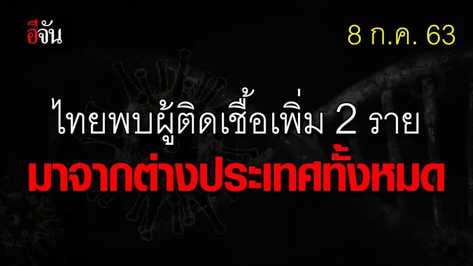 คนไทยกลับจาก ตปท. ติดเชื้อเพิ่ม 2 ราย ทุกรายไม่มีอาการ