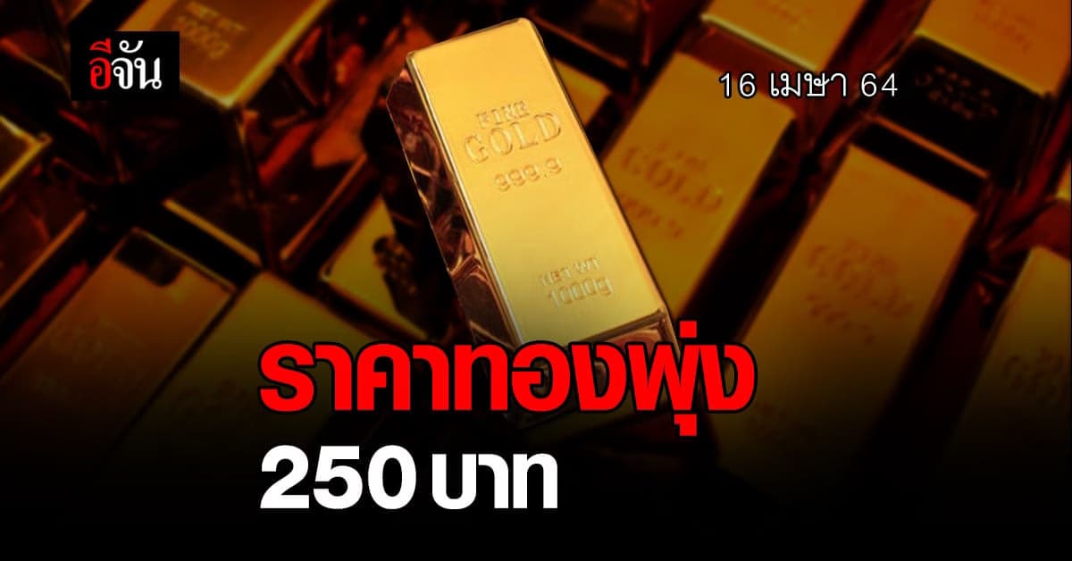 อัปเดต ราคาทองวันนี้ ( 16 เม.ย. ) เปิดตลาด วันหวยออก ปรับขึ้น 250 บาท