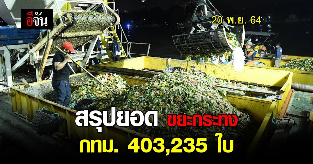 เช้าวันนี้ กทม. สรุปสถิติ จัดเก็บกระทง ในพื้นที่ จำนวน 403,235 ใบ