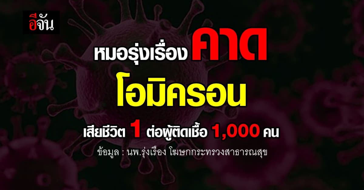 หมอรุ่งเรือง เผย โอมิครอน ในไทย พบเสียชีวิต 1 คน ต่อ ผู้ติดเชื้อ พันคน