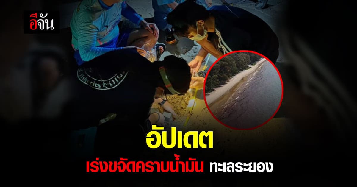 อัปเดต ปฎิบัติการ ขจัดคราบน้ำมัน ทะเล ระยอง