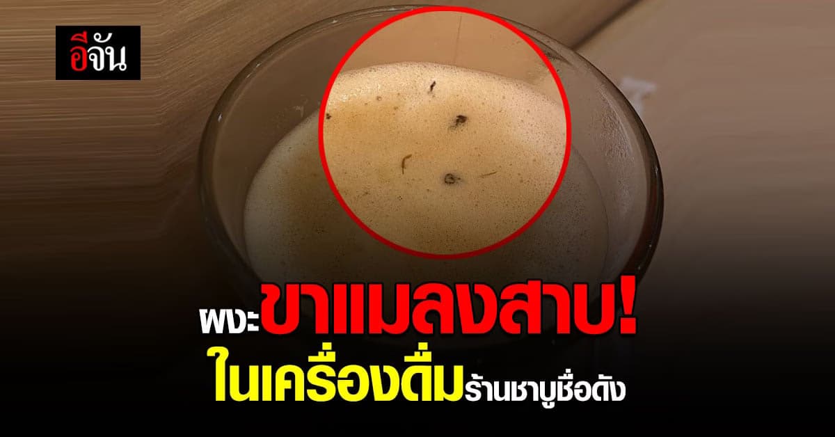 ขนลุก! เครื่องดื่มในร้านชาบูชื่อดัง มีขาแมลงสาบลอยเพียบ