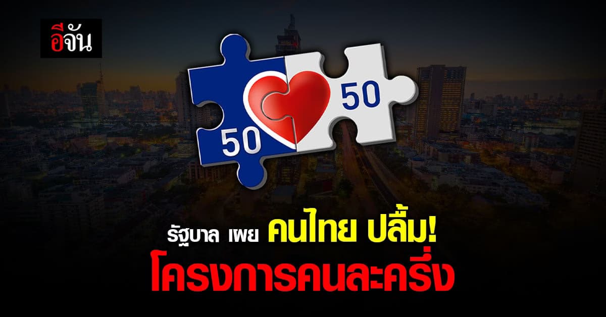 รัฐบาล เปิดโพล พบคนไทย ชอบ โครงการคนละครึ่ง มากที่สุด