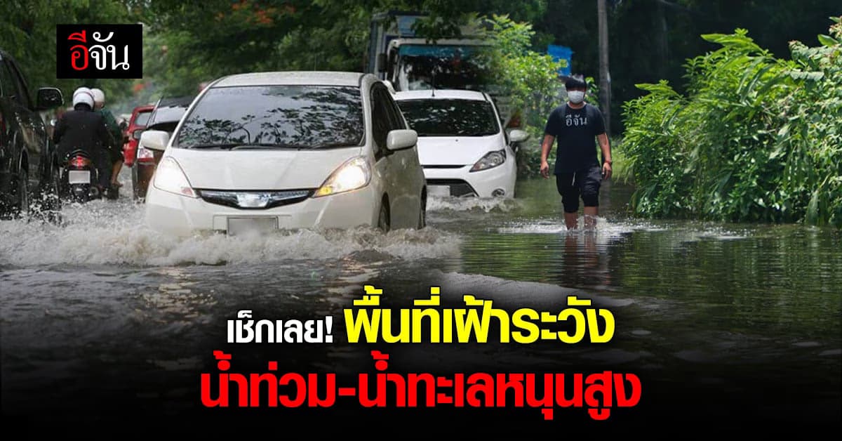 เช็กก่อน! ปภ. เตือน พื้นที่เฝ้าระวังน้ำท่วมฉับพลัน-น้ำทะเลหนุนสูง