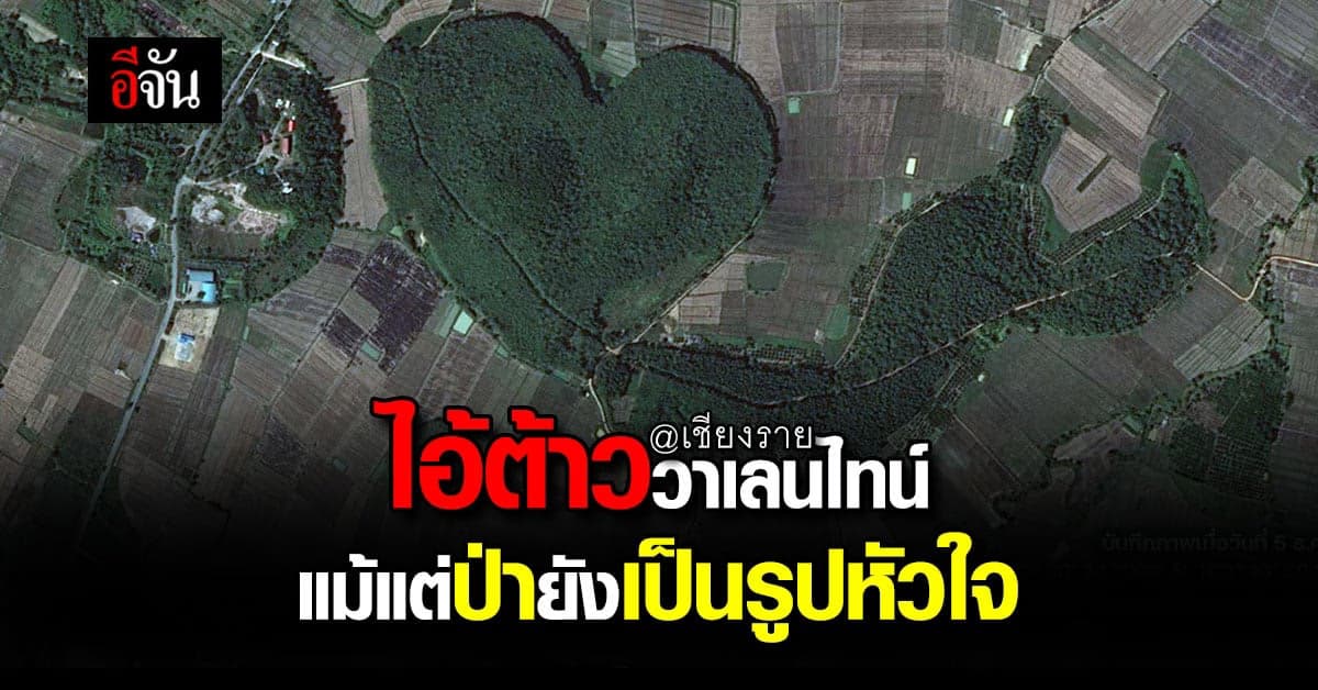 GISTDA เปิดภาพ พื้นที่ ป่ารูปหัวใจ กลาง เชียงราย หวานรับวาเลนไทน์