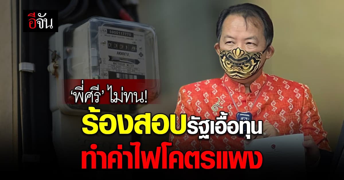 ศรีสุวรรณ ร้องสอบรัฐเอื้อทุนพลังงาน ทำค่าไฟแพง