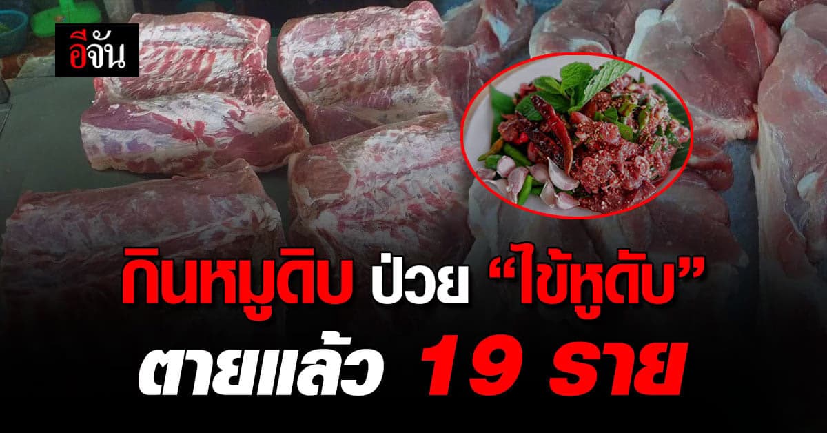 เตือน! กินหมูดิบ ป่วย “ไข้หูดับ” 9 เดือน ตายแล้ว 19 ราย