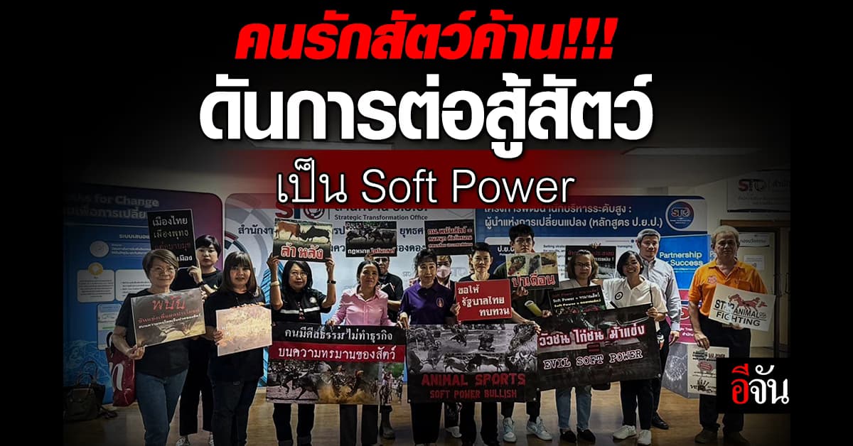ภาคีเครือข่ายคนรักสัตว์ คัดค้านการผลักดันการต่อสู่สัตว์เป็น Soft Power ของรัฐบาล