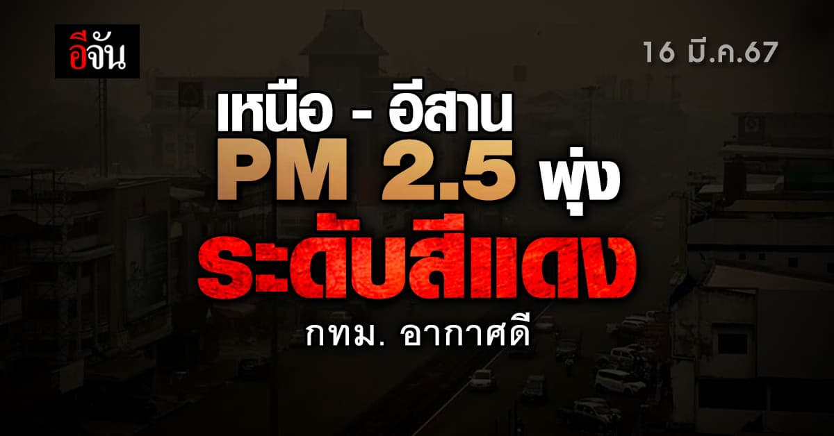 เหนือ-อีสาน ค่าฝุ่น PM2.5 พุ่ง กระทบต่อสุขภาพ กทม.อากาศดี