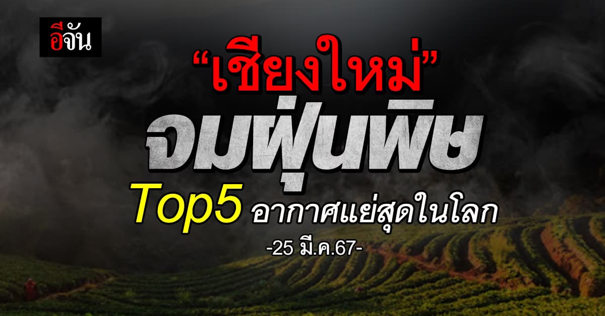 สงสารจับใจ! ค่าฝุ่นเช้านี้ “เชียงใหม่” จมฝุ่นพิษ! Top5 อากาศแย่สุดในโลก