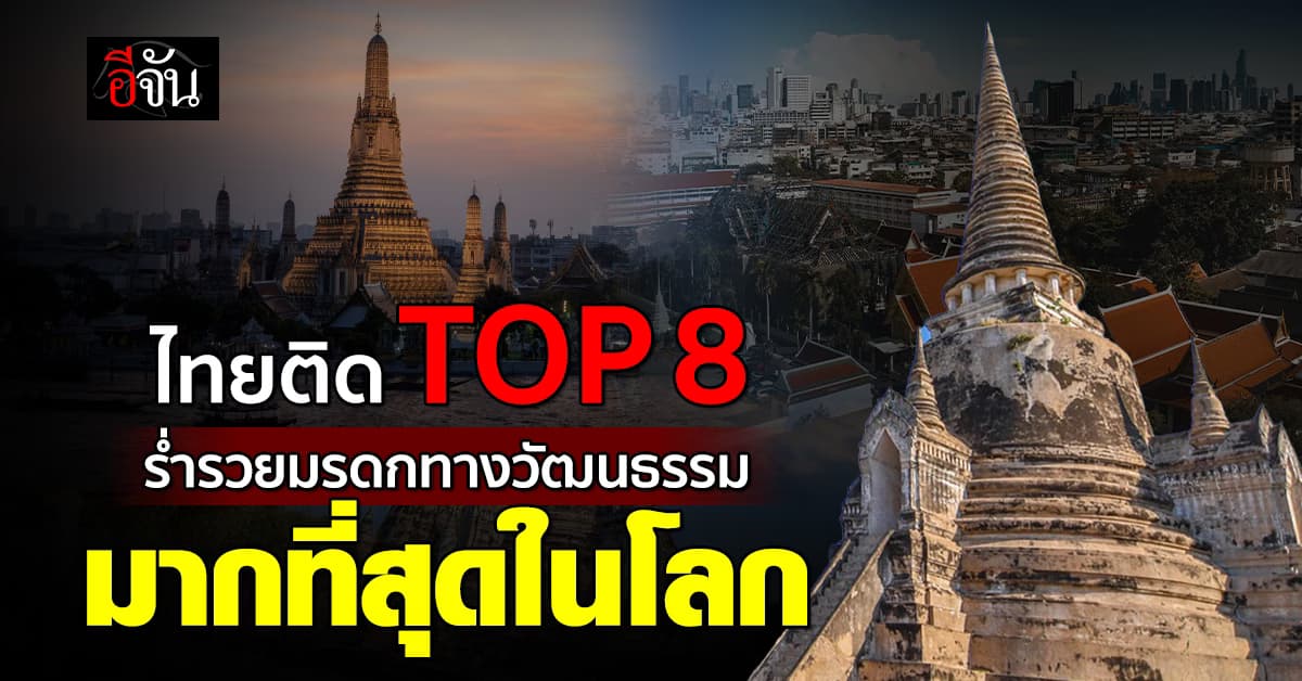 รัฐบาลปลื้ม ไทยติด TOP 8 ประเทศที่ร่ำรวยมรดกทางวัฒนธรรมมากที่สุดในโลก