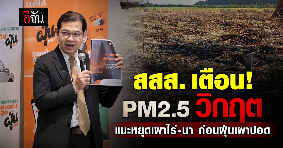 สสส. เตือน! PM2.5 วิกฤตหนัก! แนะหยุดเผาไร่ ก่อนฝุ่นเผาปอด