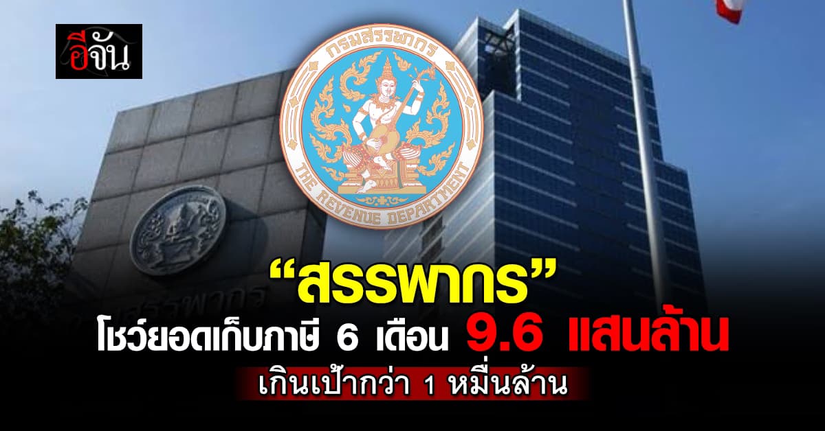 เก็บได้เกินเป้า! สรรพากร โชว์ยอดเก็บภาษี 6 เดือน ได้ 9.6 แสนล้านบาท