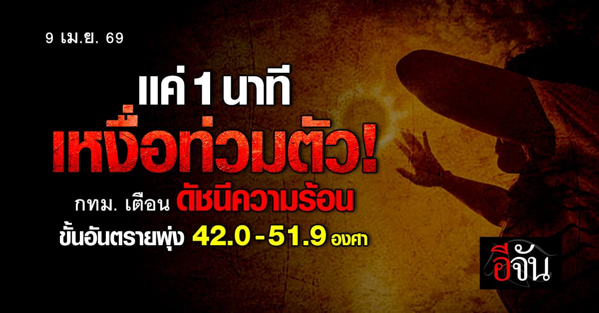 ร้อนจนเกรียม! กทม. เตือน ดัชนีความร้อนพุ่งอยู่ในขั้น “อันตราย”